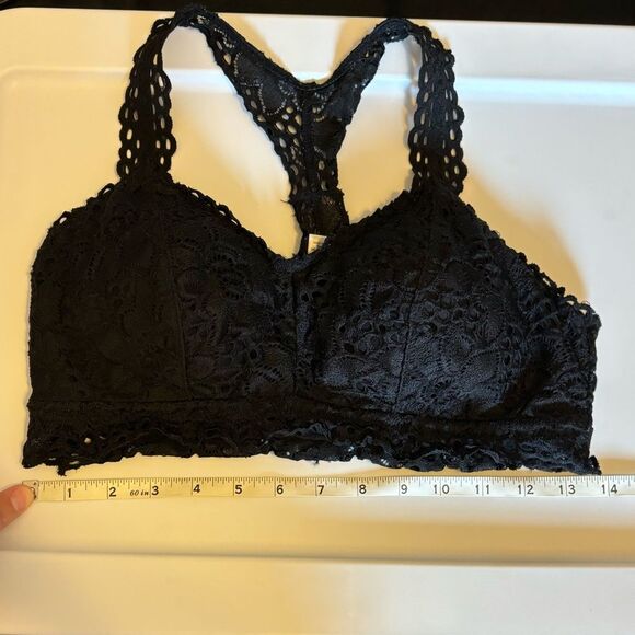 Maurices Black Lace Padded Racerback Bralette Size Large - Picture 6 of 6